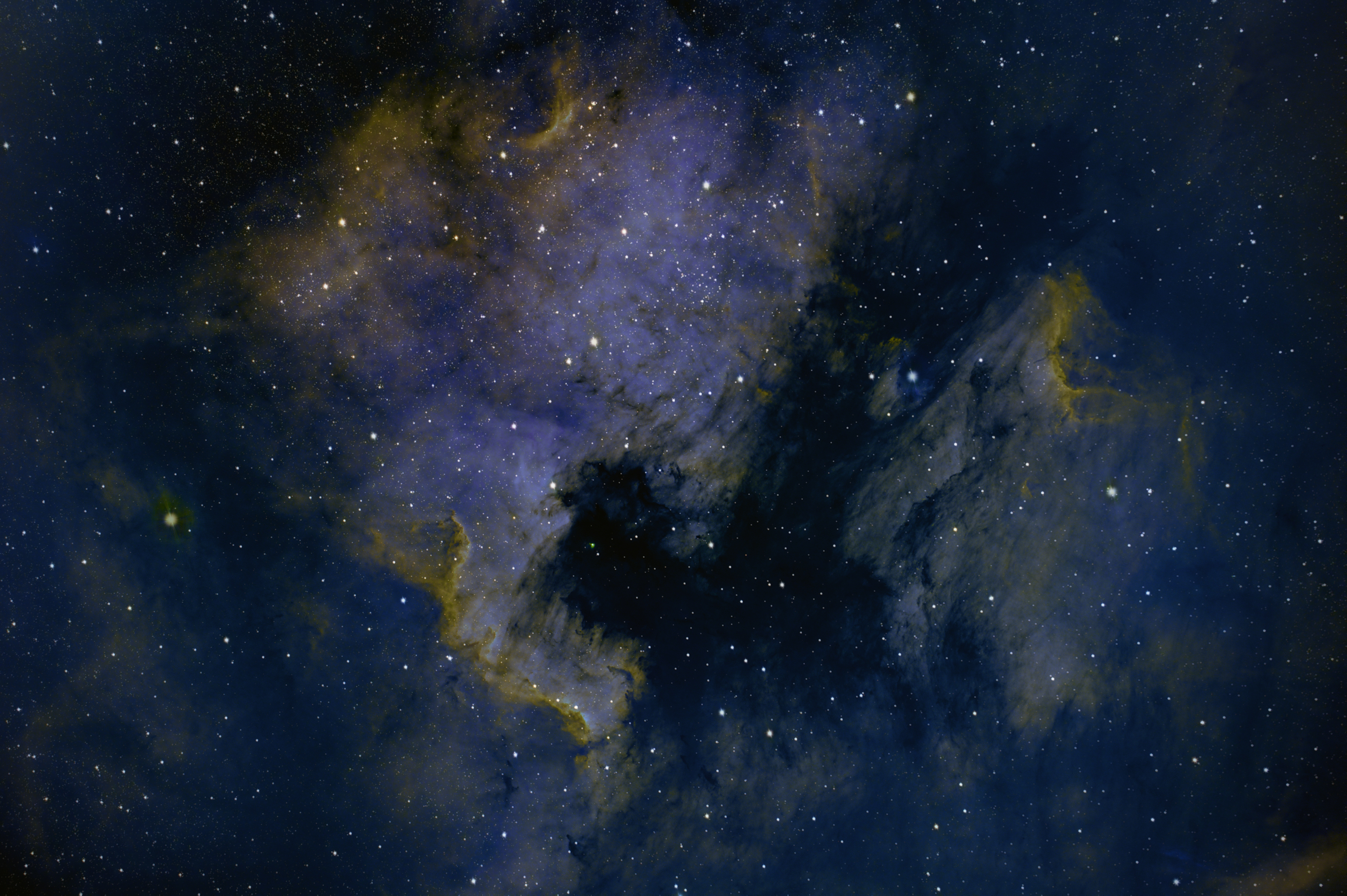 Nébuleuse de l'Amérique du Nord (NGC 7000), palette type SHO