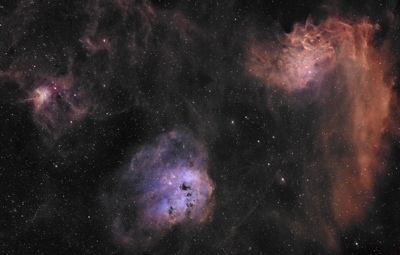 Nébuleuses du Tétard et de l'Etoile Flamboyante (IC 405 et 410)