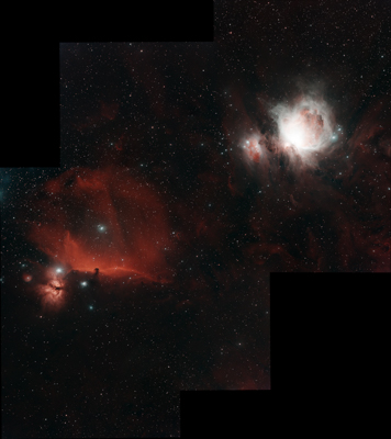 Nébuleuses d'Orion (M42) et de la Tête de Cheval (IC 434)